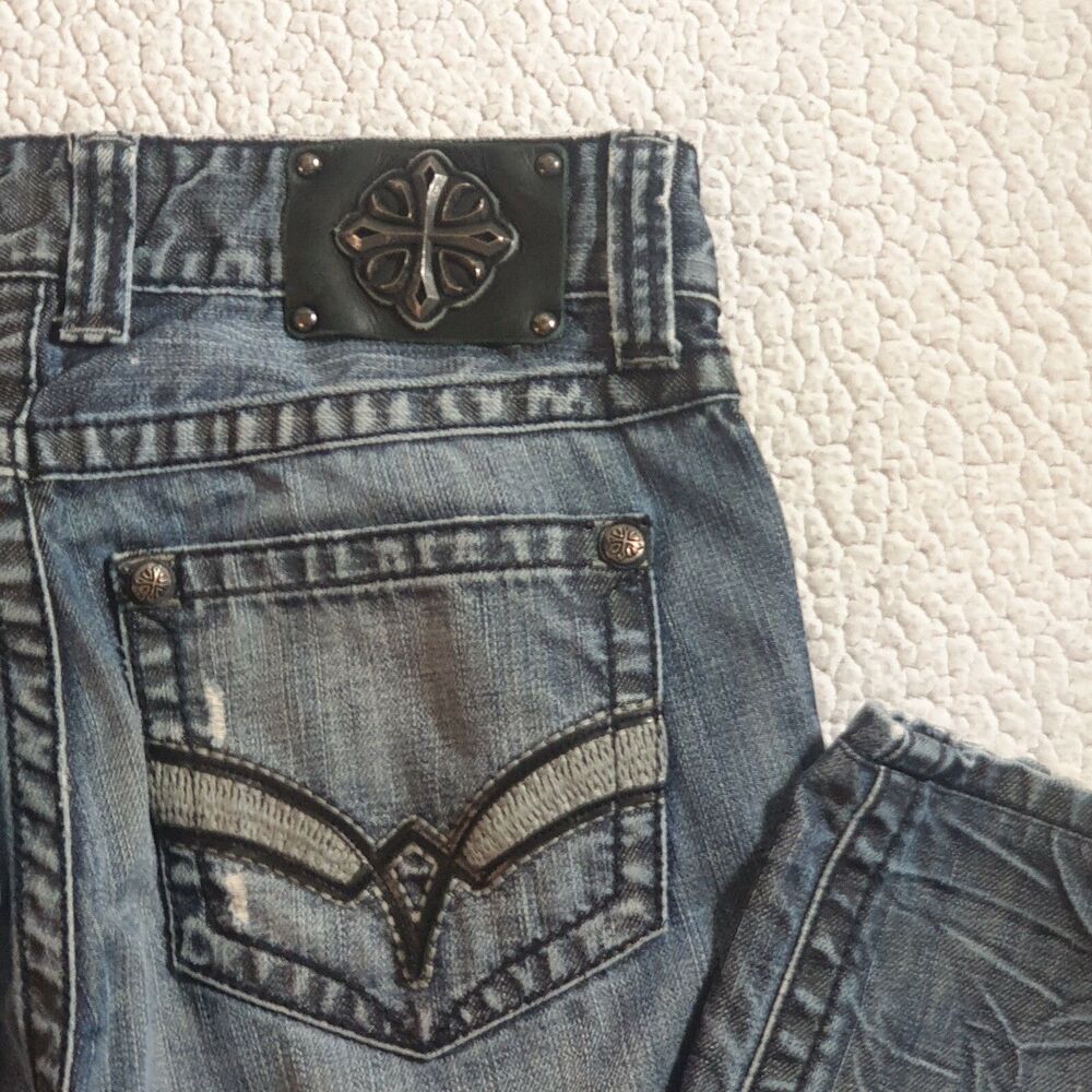 Affliction Los Angeles Jeans Men 30x31 Blake Relaxed Straight Fit Dark Wash - Picture 7 of 15